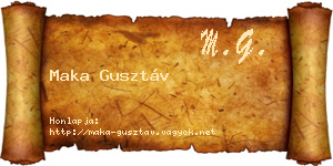 Maka Gusztáv névjegykártya