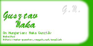 gusztav maka business card